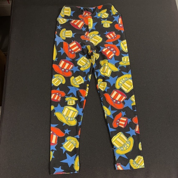 LuLaRoe New Kid’s S/M Patriotic Hat Star Leggings NWT - Picture 4 of 9